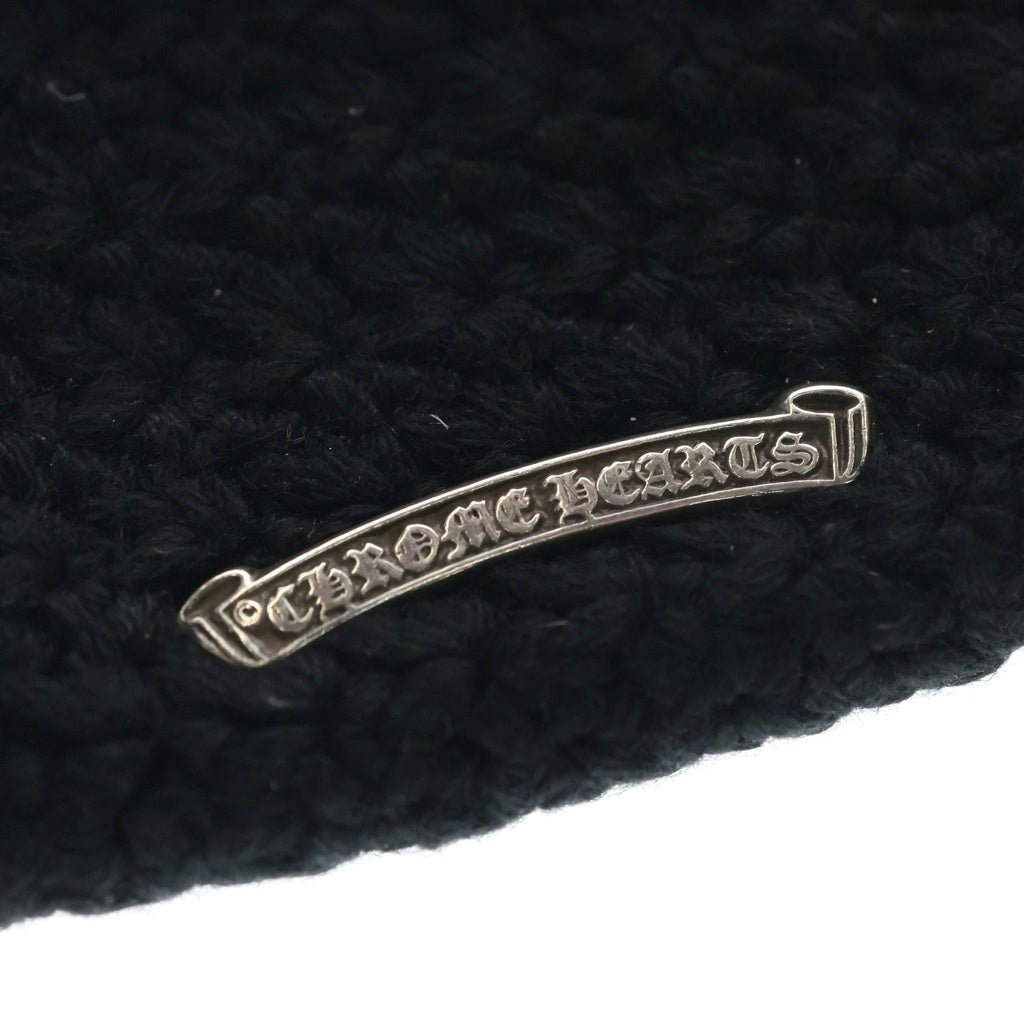CHROME HEARTS(クロムハーツ) CASHMERE ZPR CHG PURSE クロスパッチ付き カシミヤ チェンジパース クローチェ ウォレット 財布 ブラック