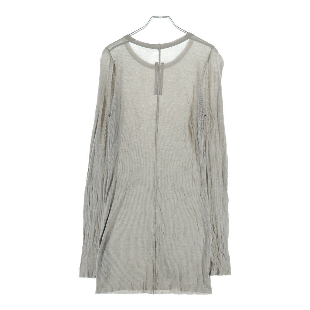 Rick Owens(リックオウエンス) 24SS RIB LONG SLEEVE TEE シアー 長袖Tシャツ カットソー ベージュ RU01D3250-RC