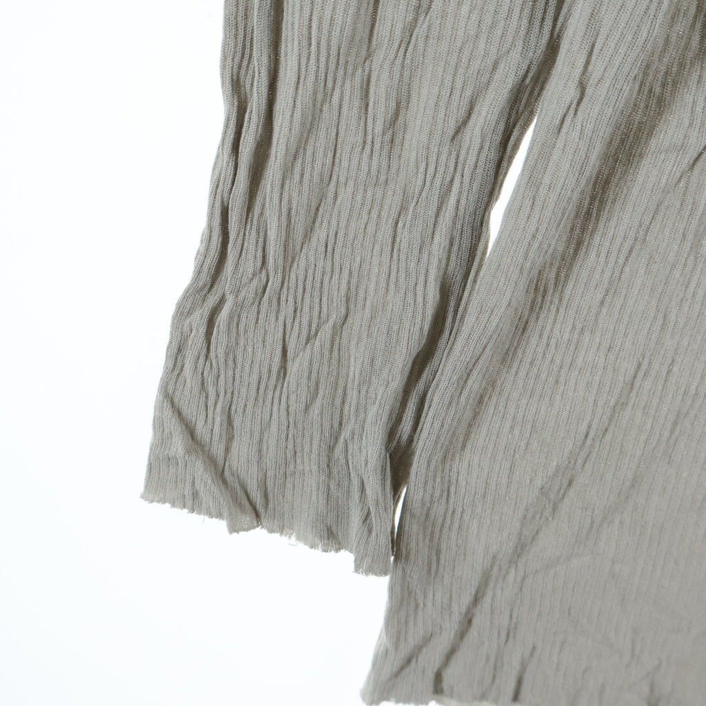 Rick Owens(リックオウエンス) 24SS RIB LONG SLEEVE TEE シアー 長袖Tシャツ カットソー ベージュ RU01D3250-RC
