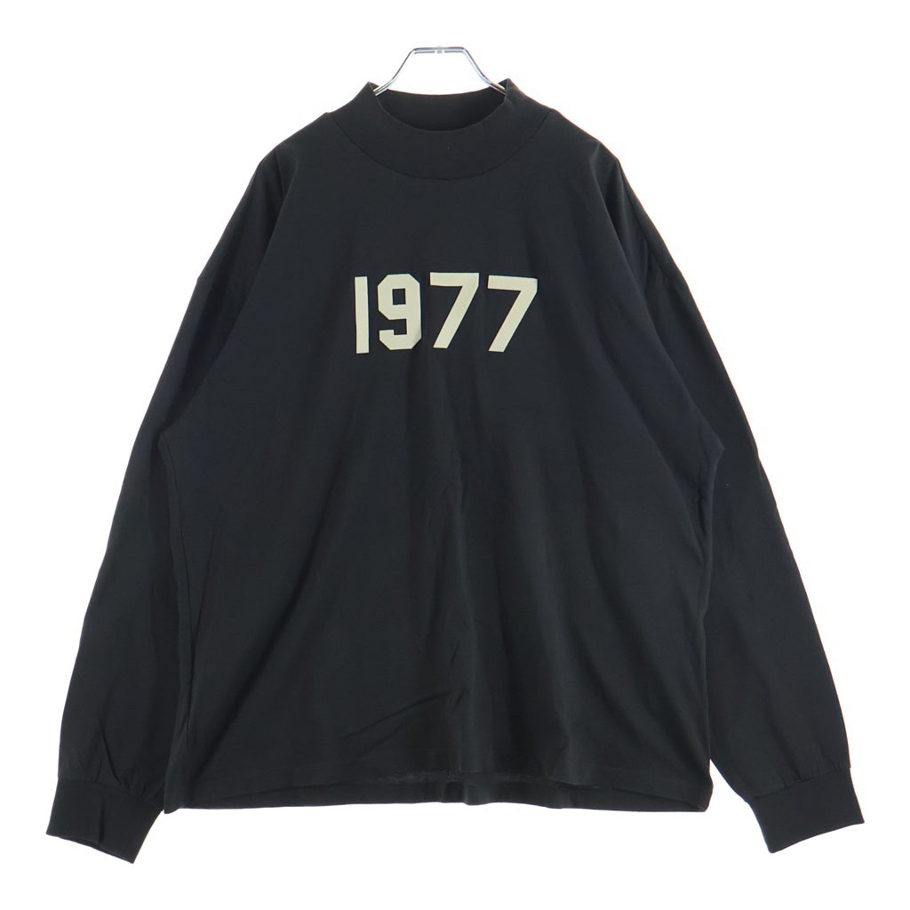 FEAR OF GOD ESSENTIALS(フィアオブゴッド エッセンシャルズ) 1997 Mockneck L/S Tee モックネックロングスリーブTシャツ ロゴフェルト長袖Tシャツ カットソー チャコールグレー
