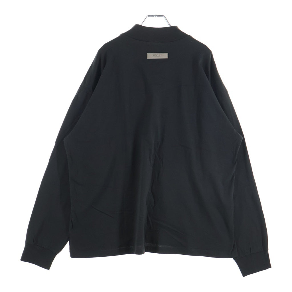 FEAR OF GOD ESSENTIALS(フィアオブゴッド エッセンシャルズ) 1997 Mockneck L/S Tee モックネックロングスリーブTシャツ ロゴフェルト長袖Tシャツ カットソー チャコールグレー