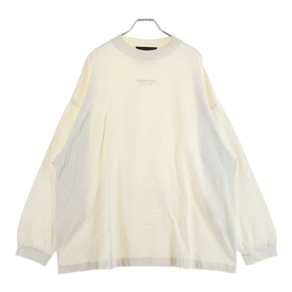 FEAR OF GOD ESSENTIALS(フィアオブゴッド エッセンシャルズ) Rubber Logo L/S Tee ラバーロゴロングスリーブTシャツ クルーネック長袖Tシャツ カットソー ホワイト