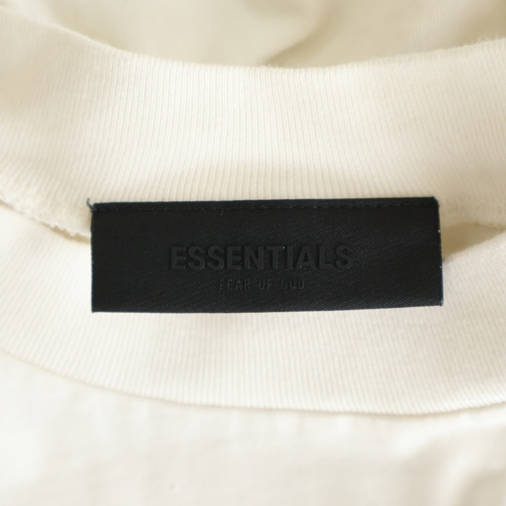 FEAR OF GOD ESSENTIALS(フィアオブゴッド エッセンシャルズ) Rubber Logo L/S Tee ラバーロゴロングスリーブTシャツ クルーネック長袖Tシャツ カットソー ホワイト