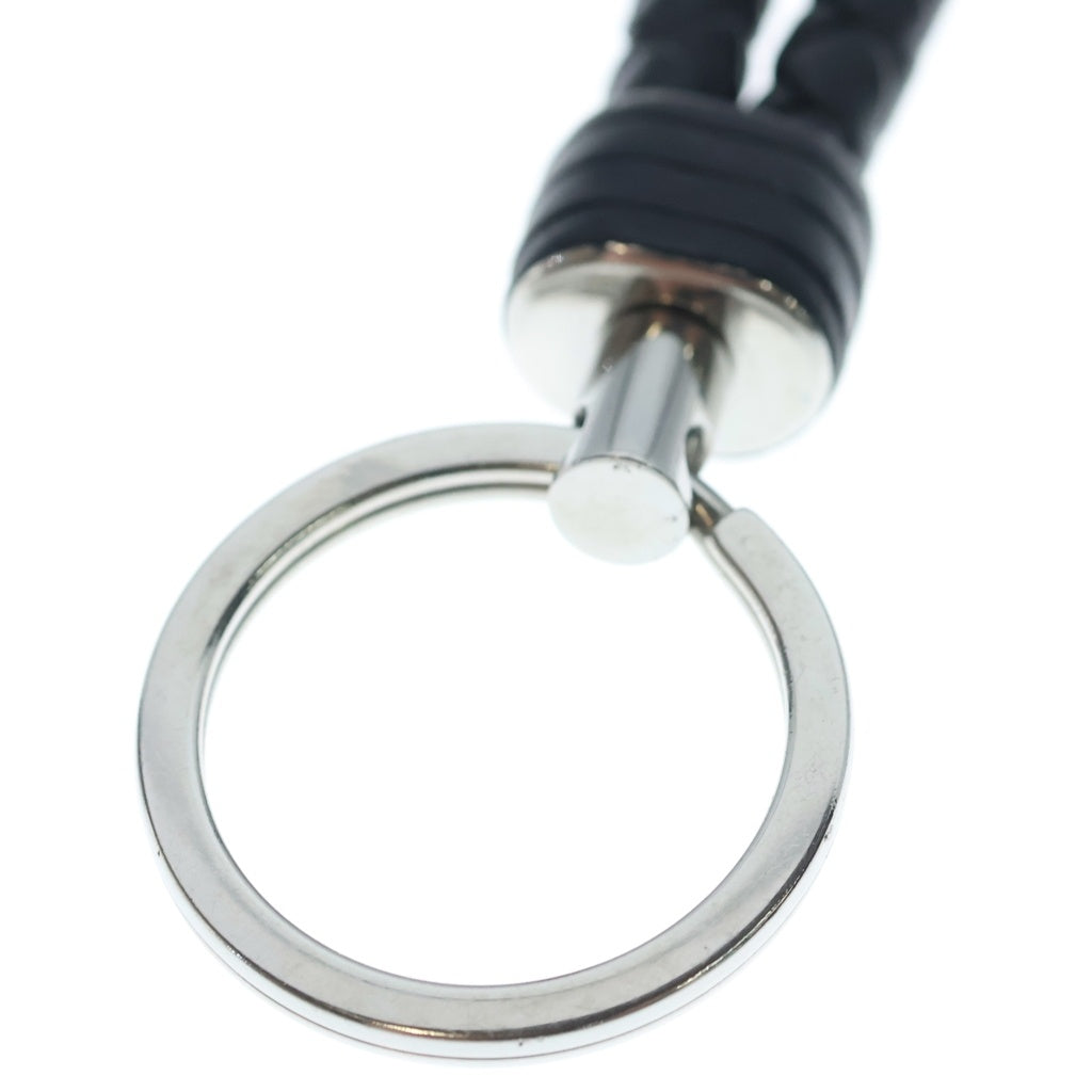 BOTTEGA VENETA(ボッテガヴェネタ) Intrecciato Key Ring イントレチャートキーリング レザーキーホルダー ブラック