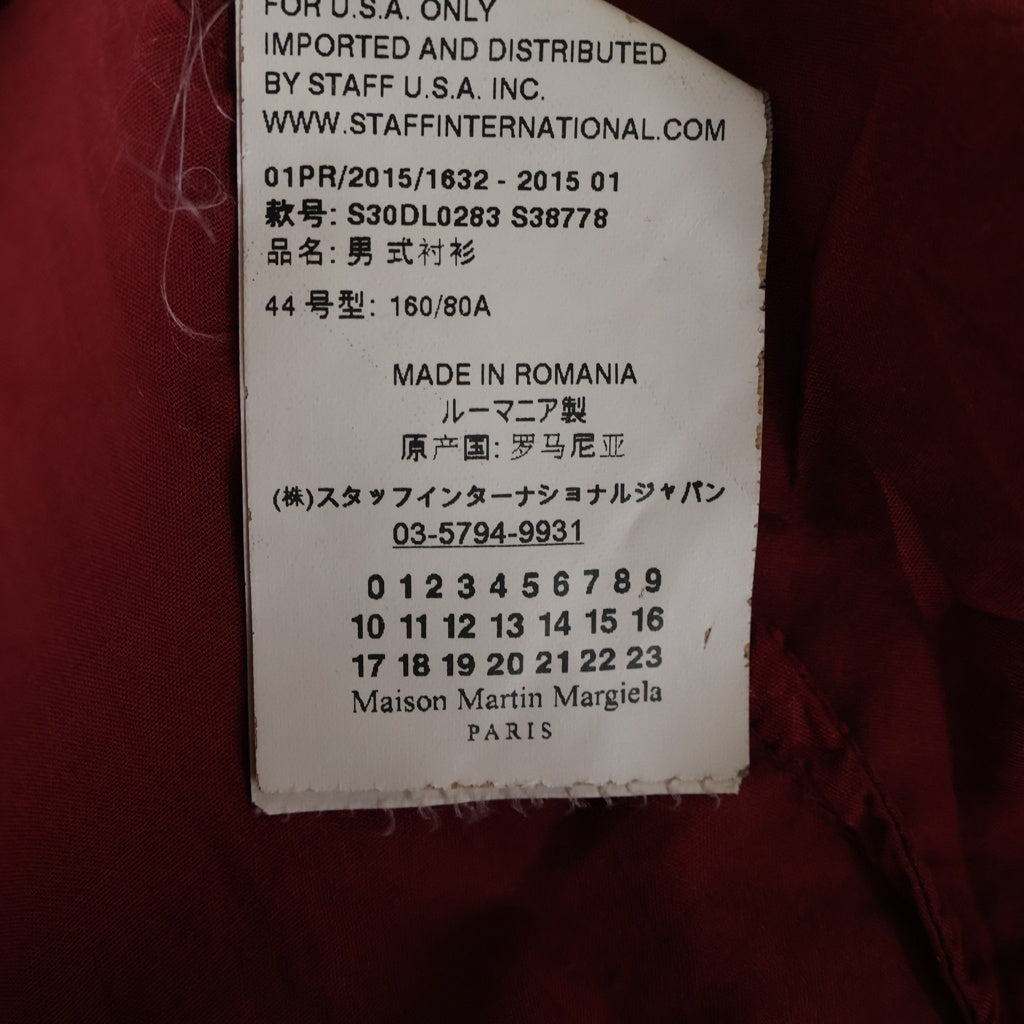 Maison Martin Margiela(メゾンマルタンマルジェラ) 15SS REGULAR COLLAR SHIRT レギュラー カラー 長袖シャツ S30DL0283 レッド