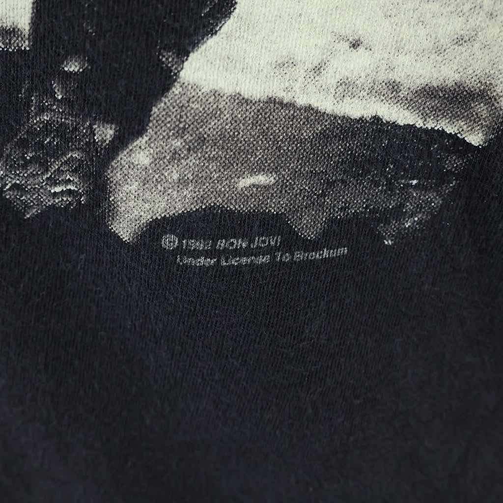 VINTAGE(ヴィンテージ) 90S BON JOVI KEEP THE FAITH ボンジョビ キープザフェイス 両面プリントクルーネック半袖Tシャツ ブラック