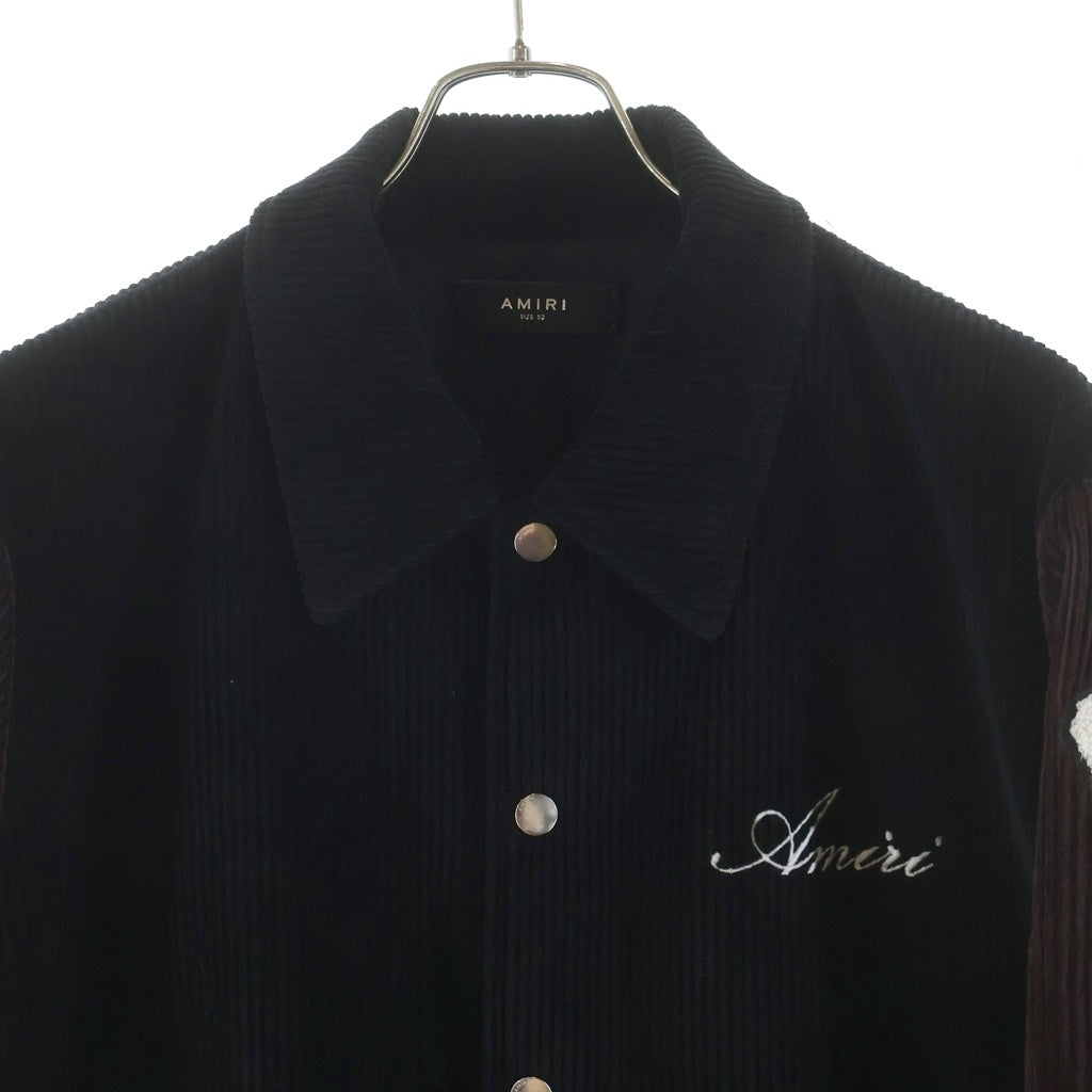 AMIRI(アミリ) Corduroy Bones Varsity Jacket コーデュロイボーンズバーシティジャケット SRPS23MOS010 ブラック/バーガンディ