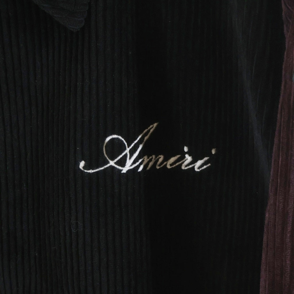 AMIRI(アミリ) Corduroy Bones Varsity Jacket コーデュロイボーンズバーシティジャケット SRPS23MOS010 ブラック/バーガンディ