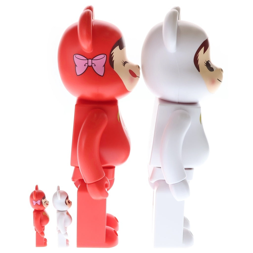 BE@RBRICK(ベアブリック) PEKO&POKO DARUMA 達磨ペコちゃん&ポコちゃん 100%&400% フィギュアセット レッド/ホワイト