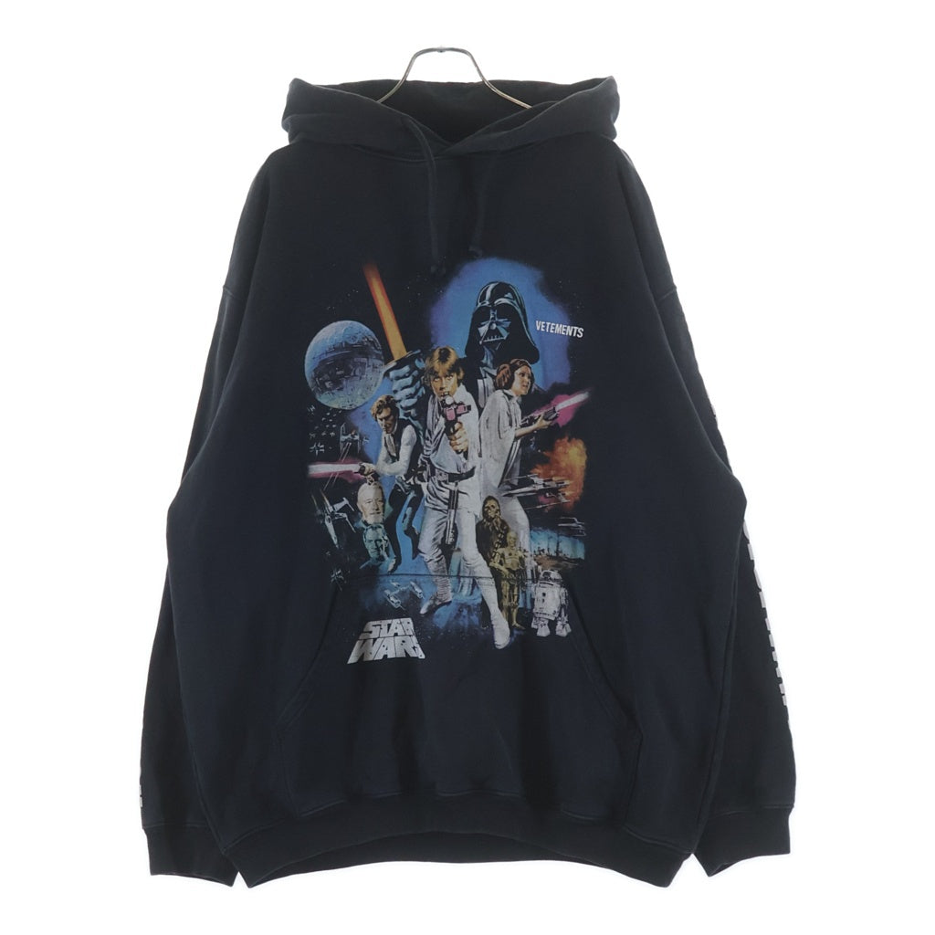 VETEMENTS(ヴェトモン) 19AW ×STARWARS Movie Poster 1 Hooded Shirt ×スターウォーズ ムービーポスター1フーディー プルオーバーパーカー USW21TR014 ブラック