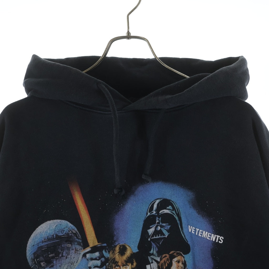 VETEMENTS(ヴェトモン) 19AW ×STARWARS Movie Poster 1 Hooded Shirt ×スターウォーズ ムービーポスター1フーディー プルオーバーパーカー USW21TR014 ブラック