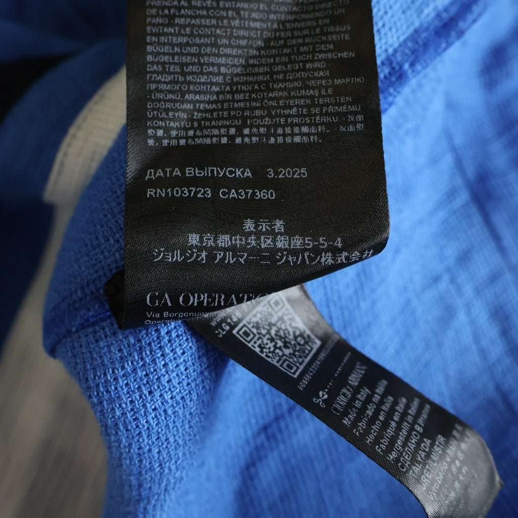 GIORGIO ARMANI(ジョルジオアルマーニ) ×KITH Open Weave Malik Jersey キス フロントLロゴデザイン オープン ウィーブ マリック ジャージーシャツ ブルー GM002518 TE17994
