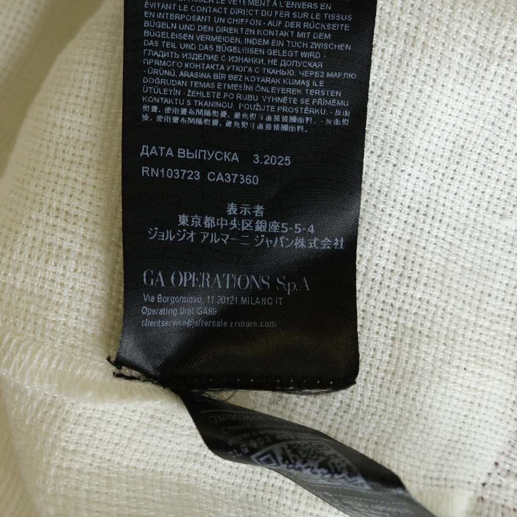 GIORGIO ARMANI(ジョルジオアルマーニ) ×KITH Open Weave Malik Jersey キス フロントLロゴデザイン オープン ウィーブ マリック ジャージーシャツ GM002518 TE17994 ホワイト