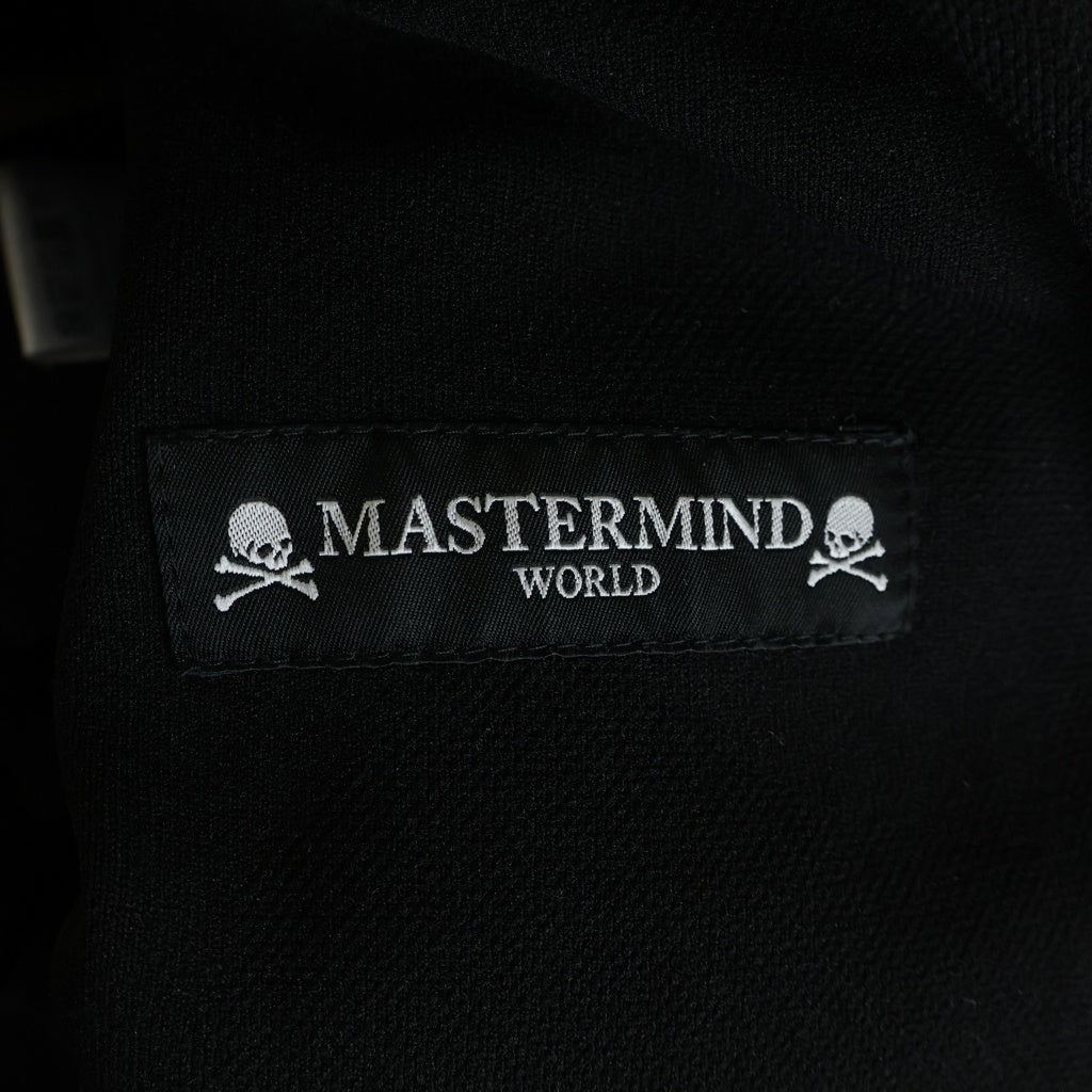 mastermind JAPAN(マスターマインドジャパン) 20AW Side Line Track Pants サイドライントラックパンツ スカルロゴドローストリングジョガーロングパンツ MW20S05-PA041-605 ブラック/ベージュ