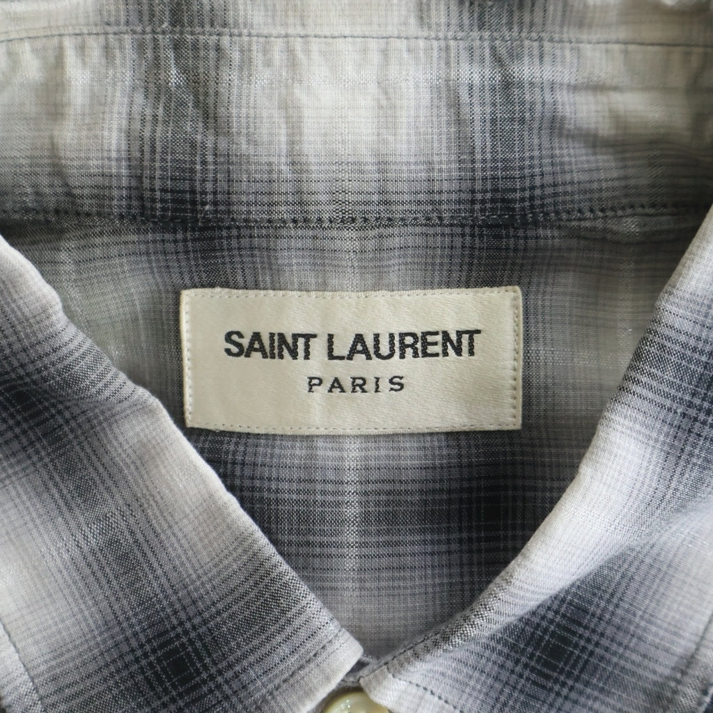 SAINT LAURENT PARIS(サンローランパリ) オンブレチェック 長袖シャツ 411620 Y540L ブラック
