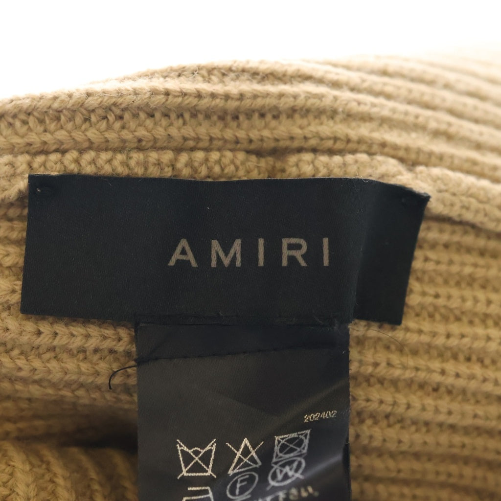 AMIRI(アミリ) 24AW MA BEANIE ロゴデザイン ニット帽 ビーニー 帽子 ベージュ AMHAEA1010