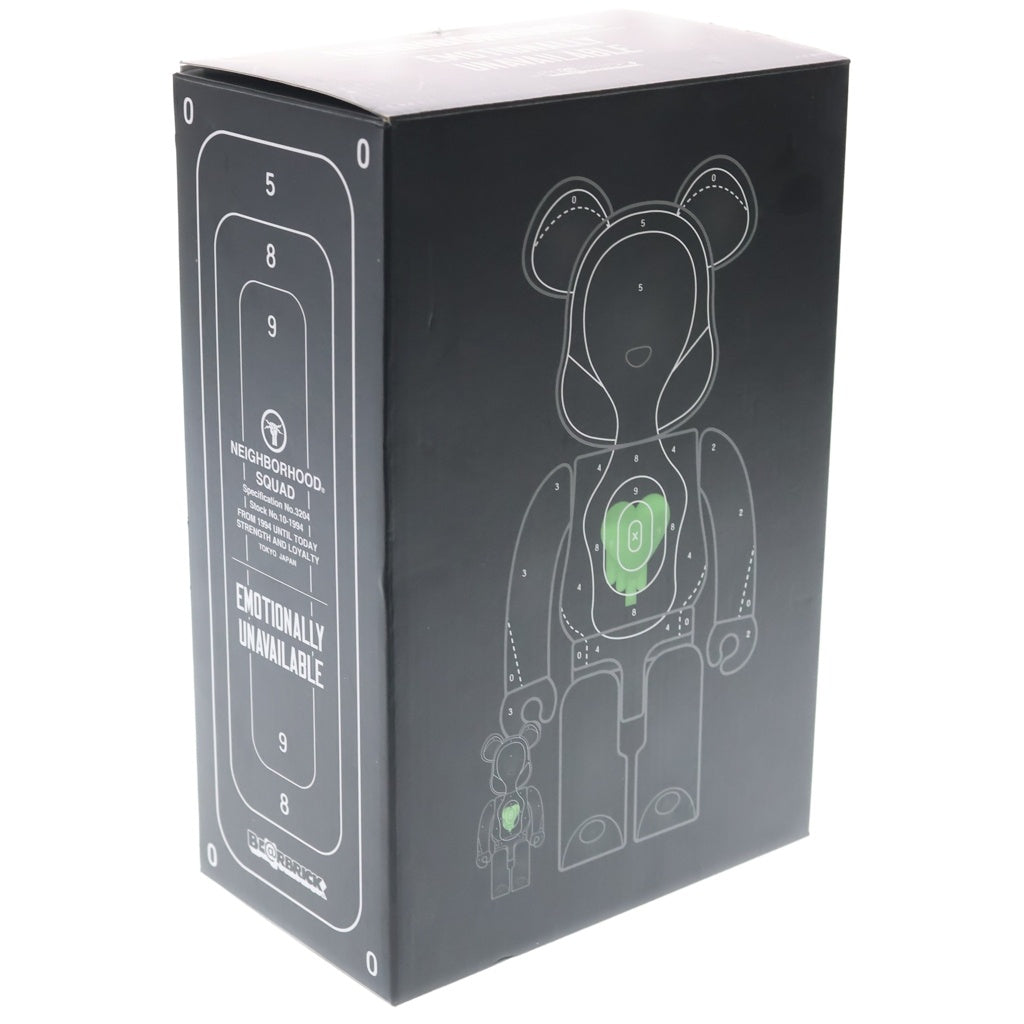 MEDICOM TOY(メディコムトイ) Bearbrick× Emotionally Unavailable × Neighborhood 100% 400% ベアブリック エモーショナリー アンアベイラブル ネイバーフッド フィギュア ブラック