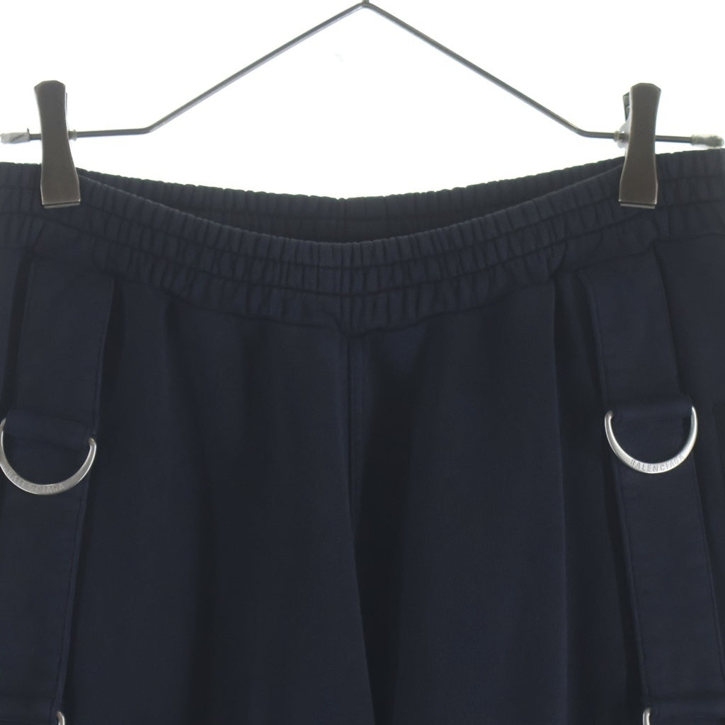 BALENCIAGA(バレンシアガ) 26SS Sweatpants Faded Washed Black Dリングカーゴスウェットパンツフェイデットウォッシュドブラック ドローストリングカーゴスウェットパンツ 858141 TSVK6