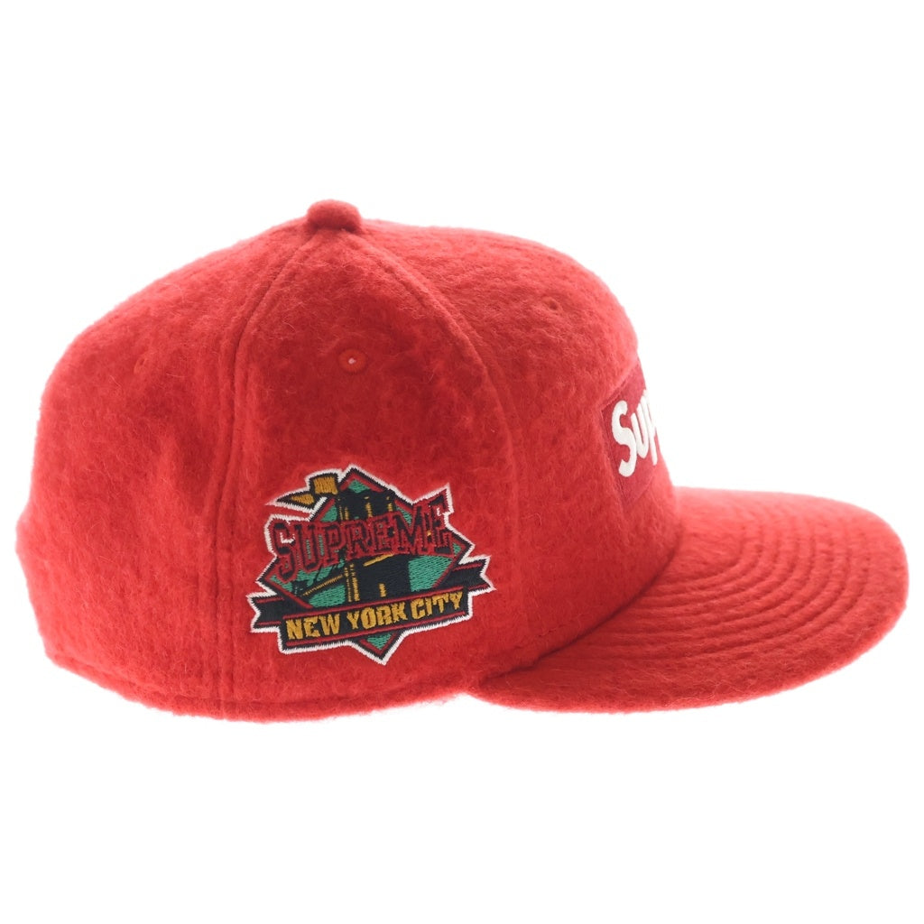 SUPREME(シュプリーム) 24AW ×New Era Brushed Wool Box Logo New Era Cap ニューエラ ブラッシュウールボックスロゴ キャップ 帽子 レッド
