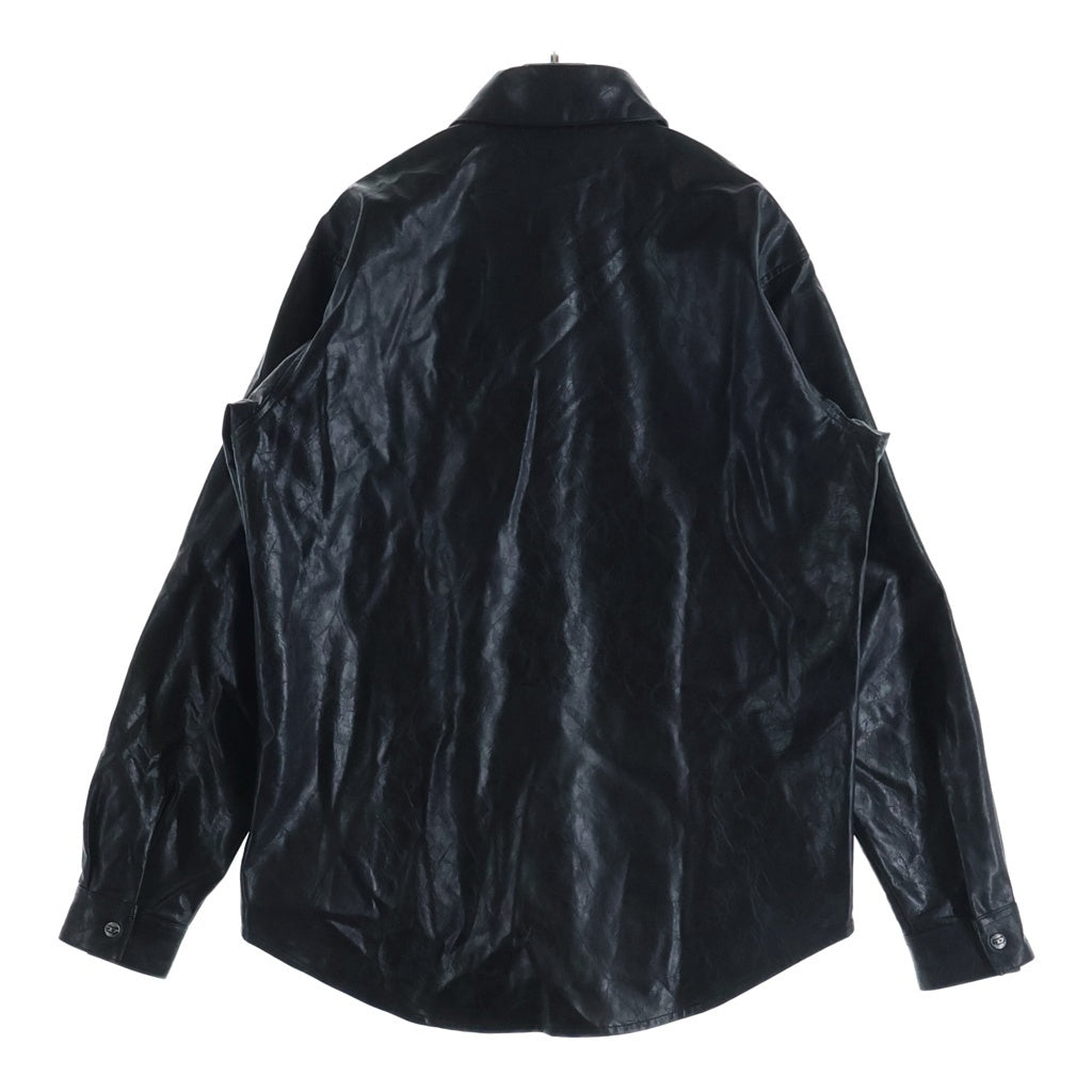 DIESEL(ディーゼル) S-SIMPLY-QMBU フェイクレザー ロゴデザイン ボタン ジャケット ブラック A20021