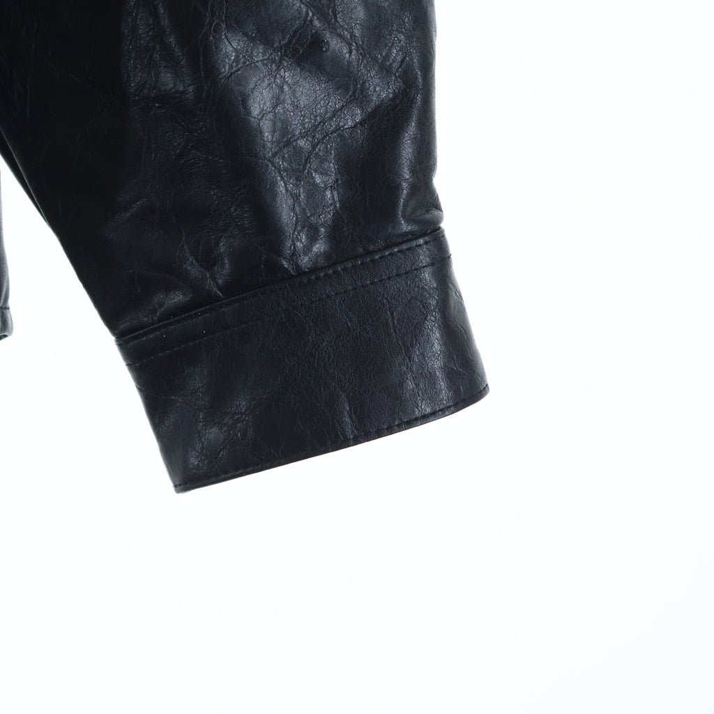 DIESEL(ディーゼル) S-SIMPLY-QMBU フェイクレザー ロゴデザイン ボタン ジャケット ブラック A20021