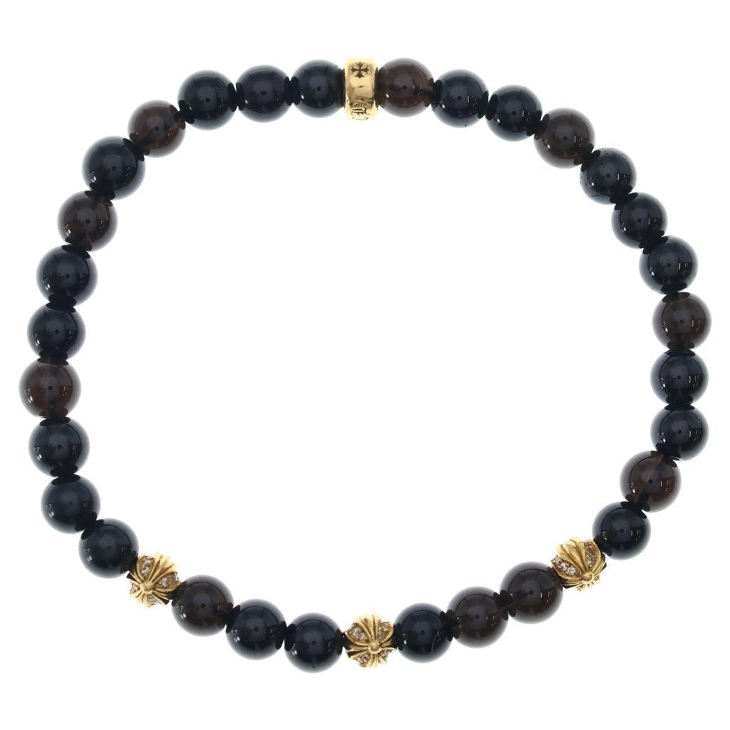 CHROME HEARTS(クロムハーツ) 22K 6mm BEADS P/DIA 6mm ビーズ PAVEダイヤ ブレスレット ゴールド/ブラック