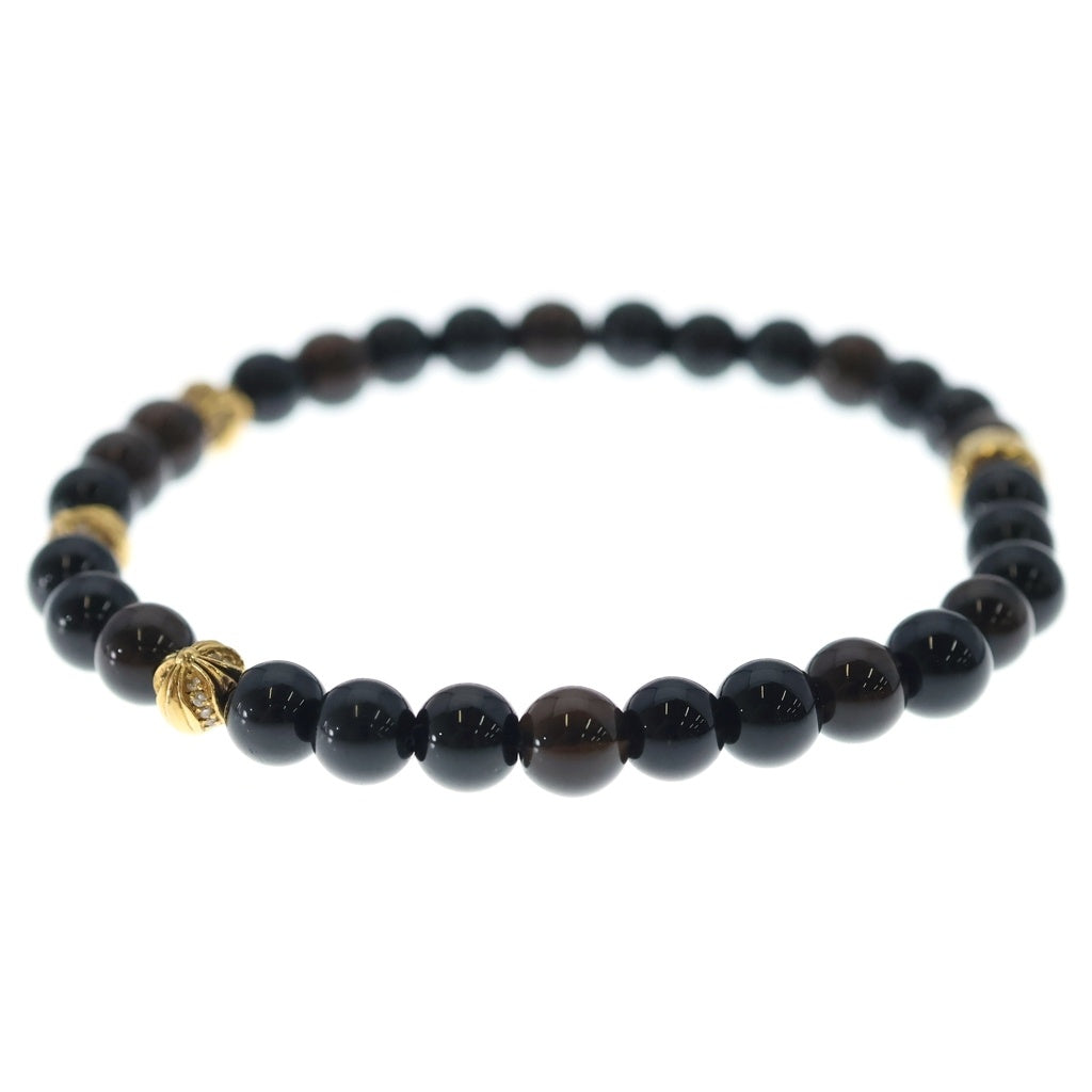 CHROME HEARTS(クロムハーツ) 22K 6mm BEADS P/DIA 6mm ビーズ PAVEダイヤ ブレスレット ゴールド/ブラック