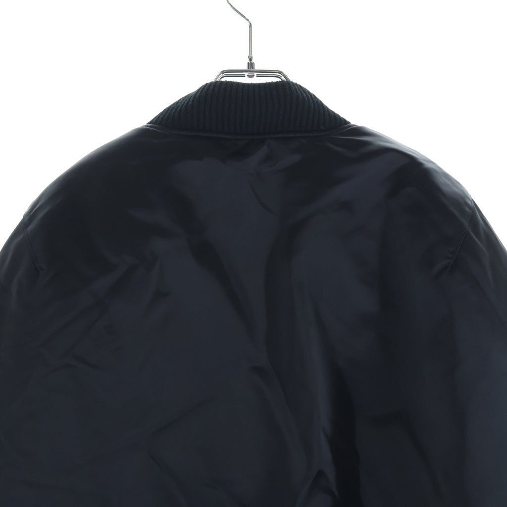 Acne Studios(アクネ ストゥディオズ) Bomber Jacket Logogram ボンバージャケットロゴグラム ロゴ刺繍ジップアップナイロン中綿ブルゾン FN-MN-OUTW001129 ブラック