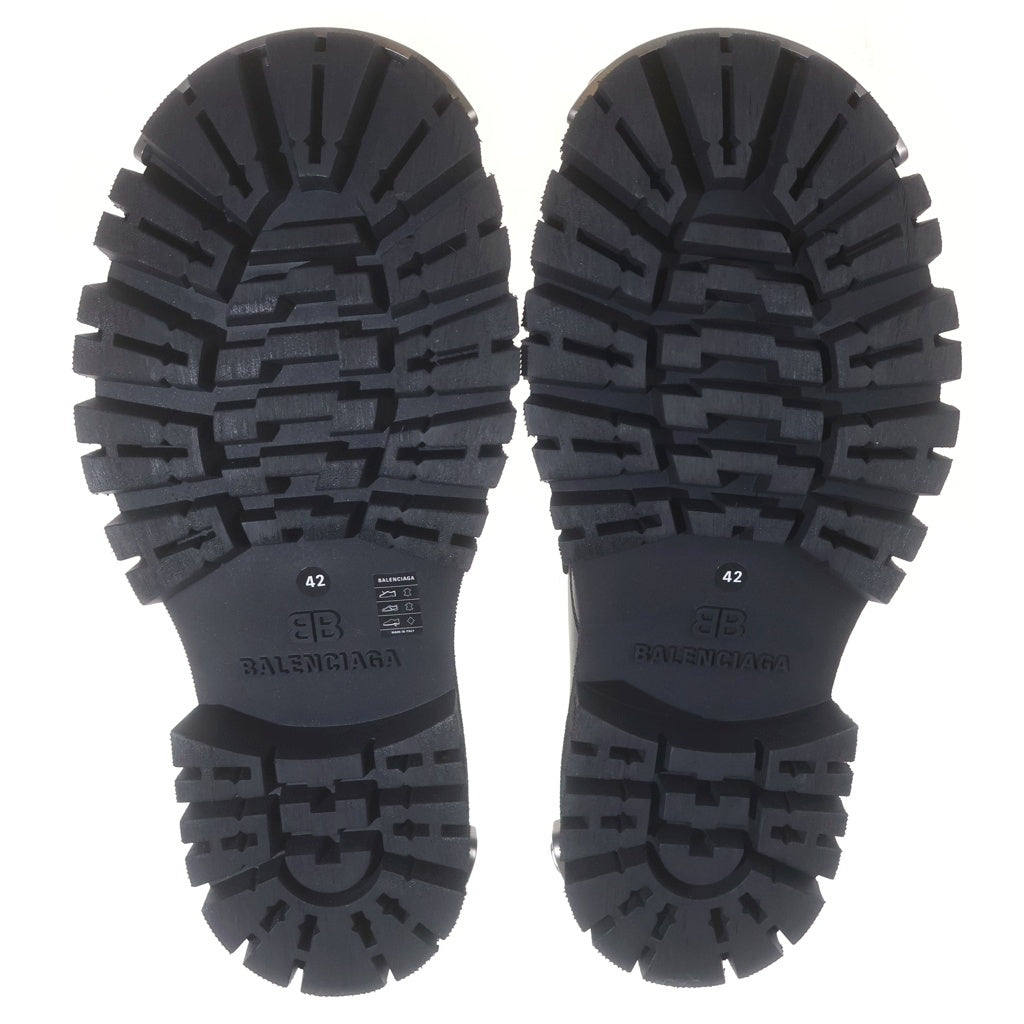 BALENCIAGA(バレンシアガ) TRACTOR LOAFER トラクター ローファー プレート付き ダメージ加工 レザーシューズ 825735 ブラック/シルバー