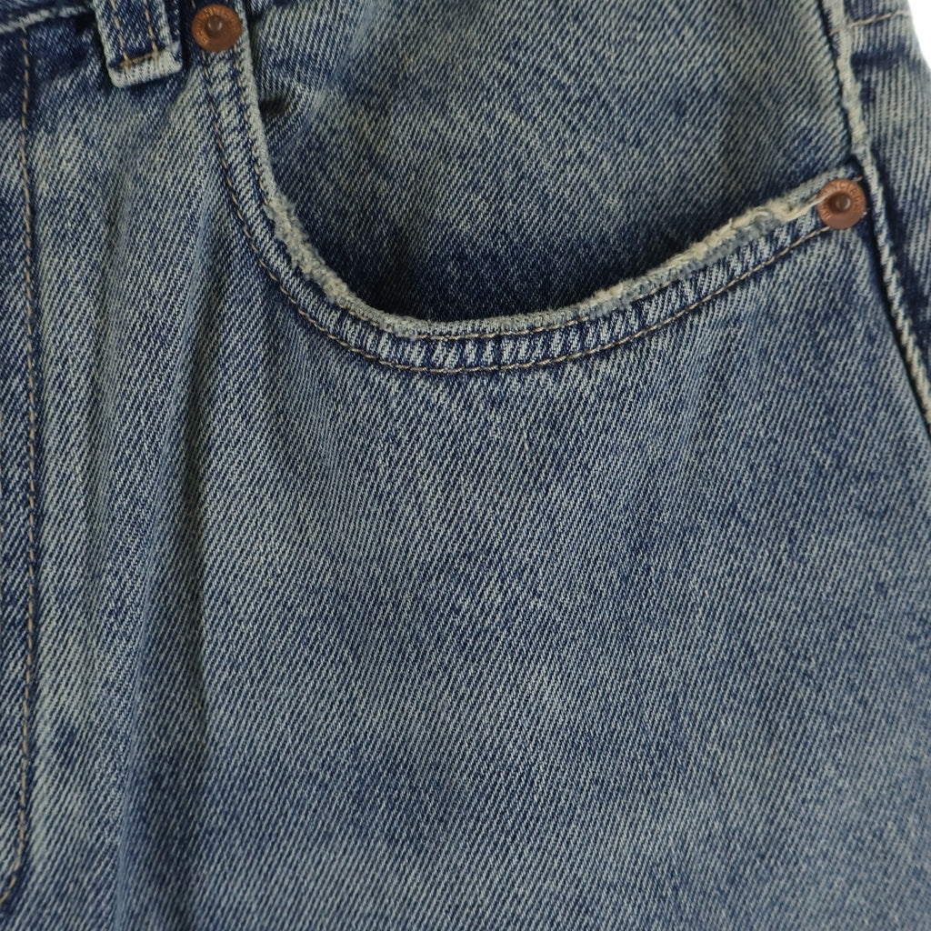 BALENCIAGA(バレンシアガ) Low Crotch Jeans クラッシュ加工ウォッシュドバギーデニムパンツ ジーンズ 706652 TJW95 インディゴ