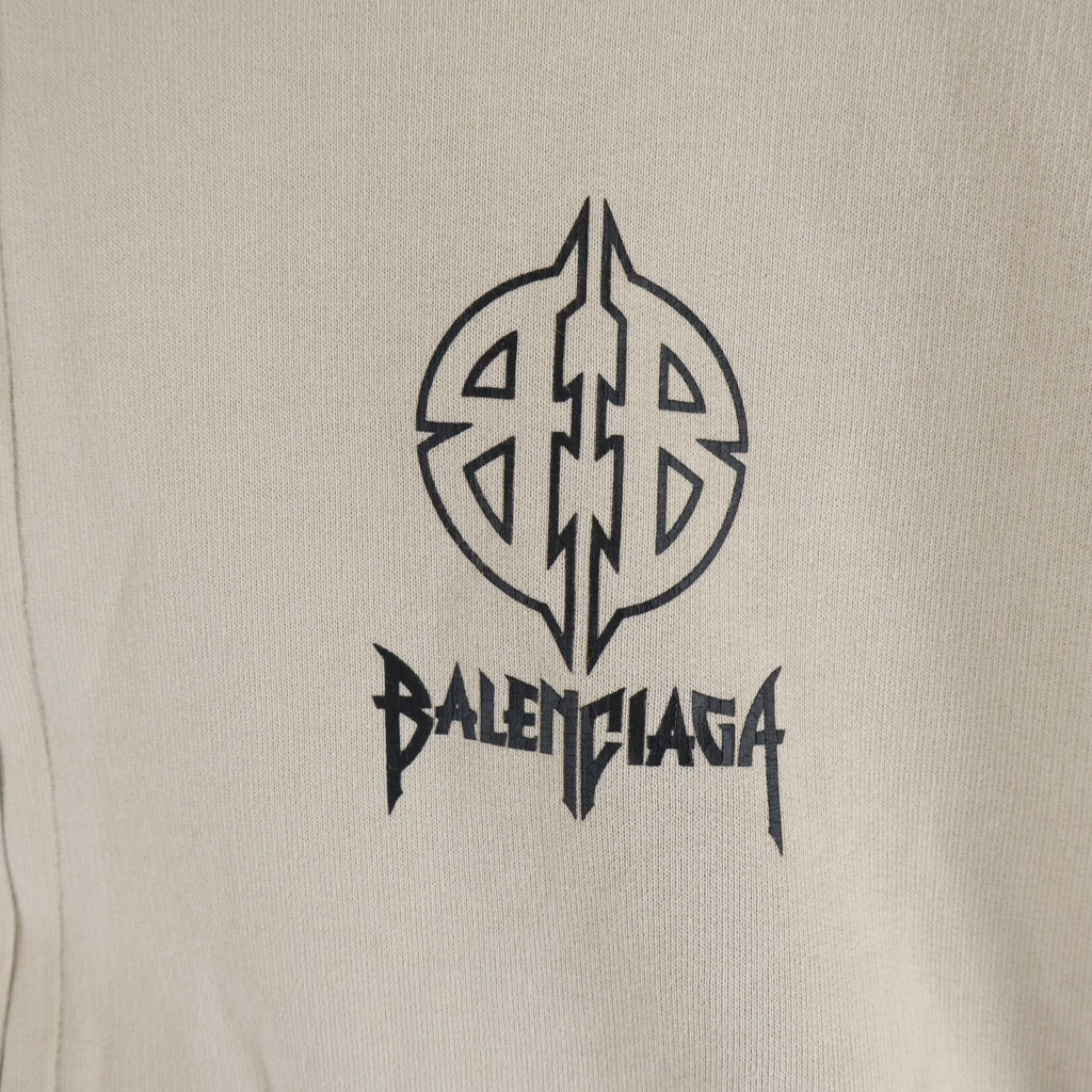 BALENCIAGA(バレンシアガ) METAL BB ZIP HOODIE メタルBB ジップアップフーディ パーカー 767857 TPVL4 ベージュ