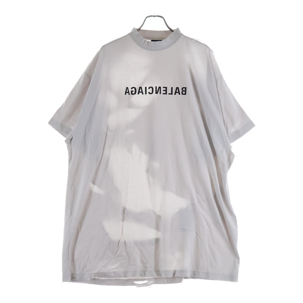 BALENCIAGA(バレンシアガ) Mirror Logo Oversized T-Shirt ミラーロゴ オーバーサイズ 半袖Tシャツ カットソー 739028 TQVN7 ホワイト