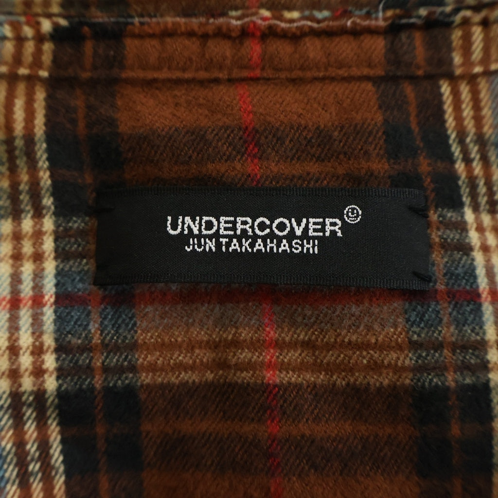 UNDERCOVER(アンダーカバー) 襟ダメージ加工 チェック柄 長袖シャツ
