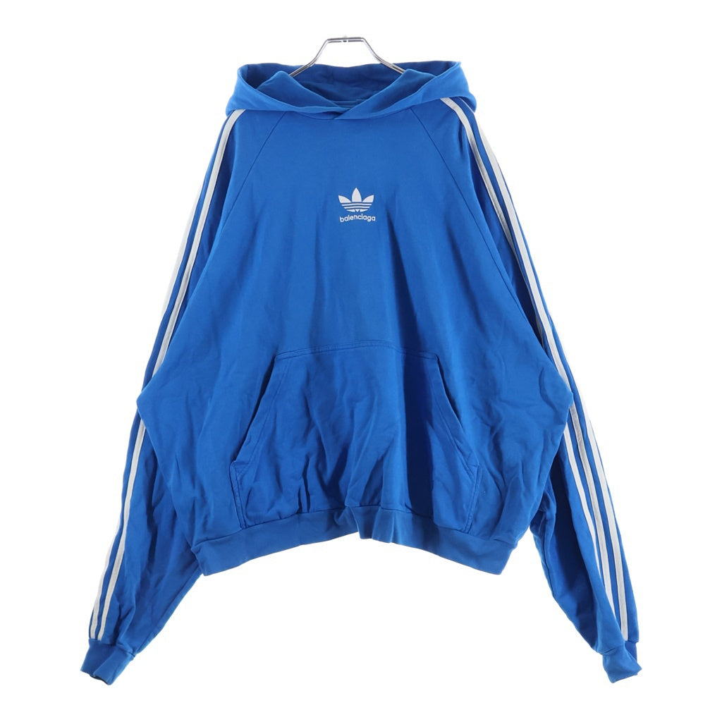 BALENCIAGA(バレンシアガ) 22AW ×adidas Hoodie Large Fit プルオーバー パーカー フーディー スウェット ブルー 729322 TNVN2