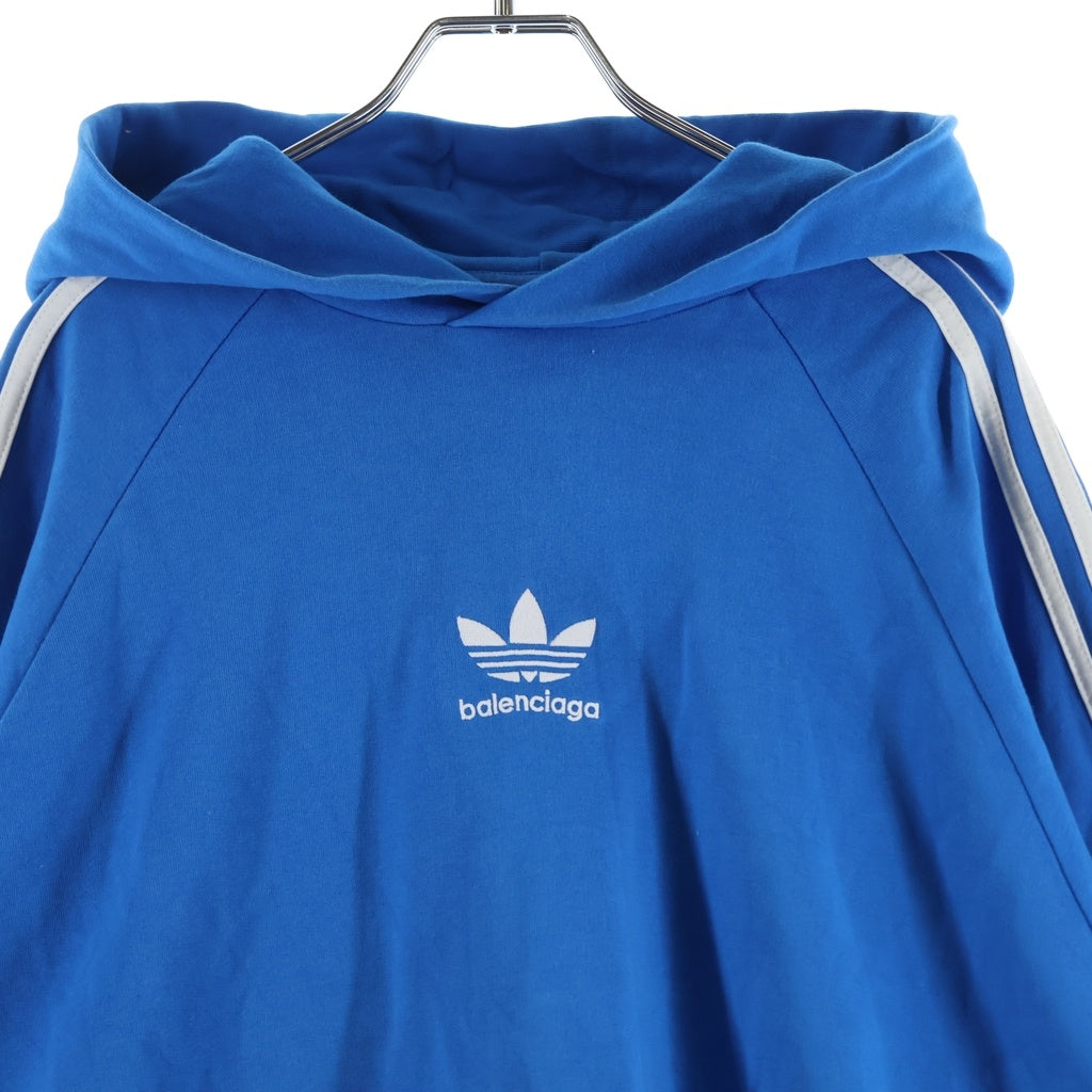 BALENCIAGA(バレンシアガ) 22AW ×adidas Hoodie Large Fit プルオーバー パーカー フーディー スウェット ブルー 729322 TNVN2