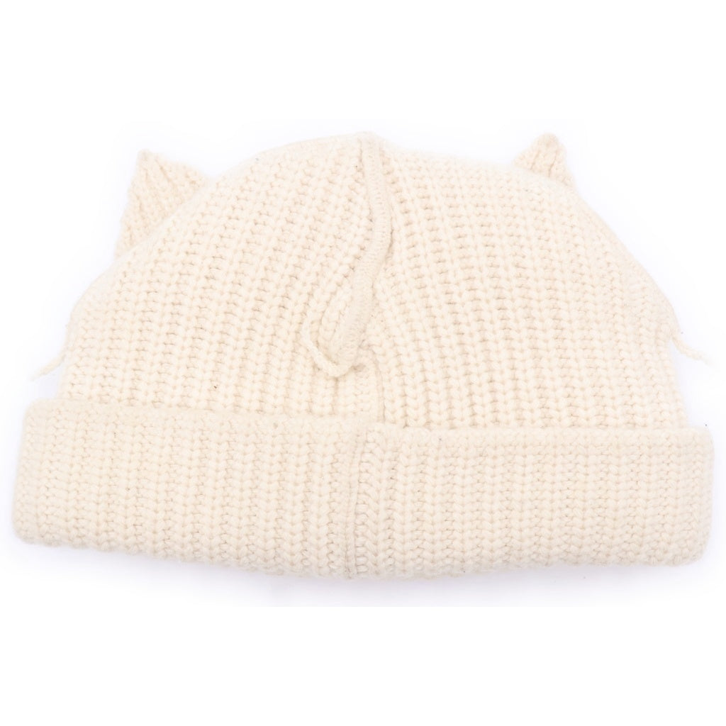 CHARLES JEFFREY LOVERBOY(チャールズジェフリーラバーボーイ) Chunky Ears Beanie 猫耳 ニット帽 ビーニー ホワイト 31130402