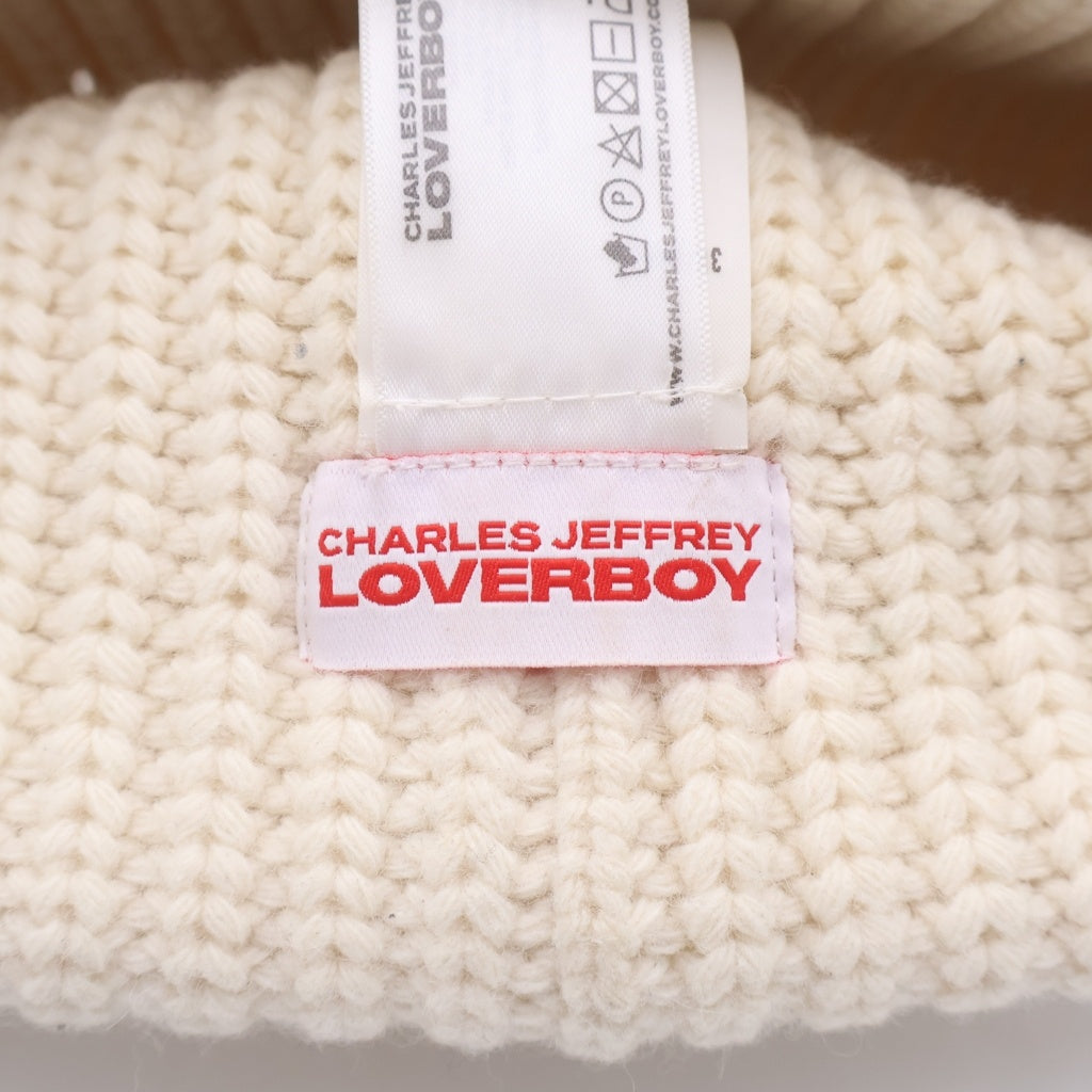 CHARLES JEFFREY LOVERBOY(チャールズジェフリーラバーボーイ) Chunky Ears Beanie 猫耳 ニット帽 ビーニー ホワイト 31130402