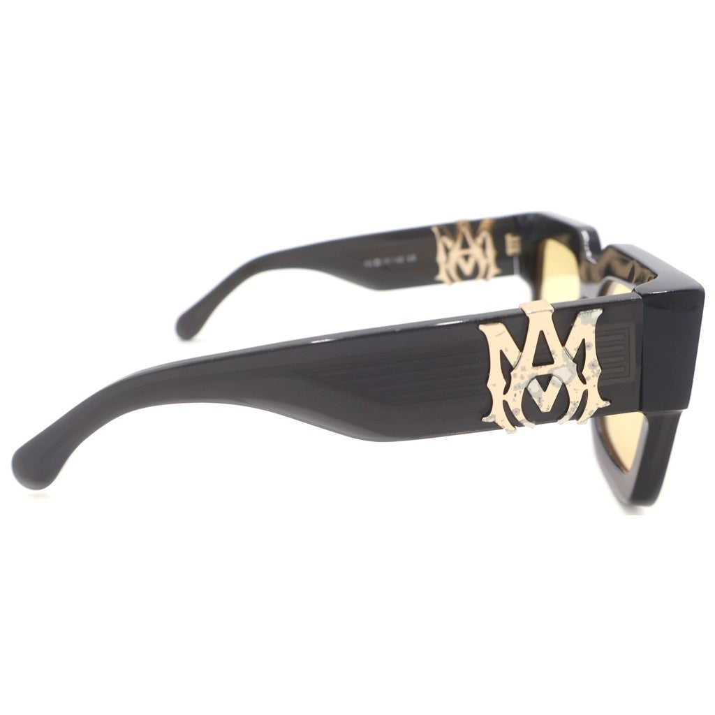 AMIRI(アミリ) JUMBO MA SUNGLASSES ジャンボ サイドロゴデザイン サングラス 眼鏡 メガネ ブラック/イエロー SRAMACSN1001