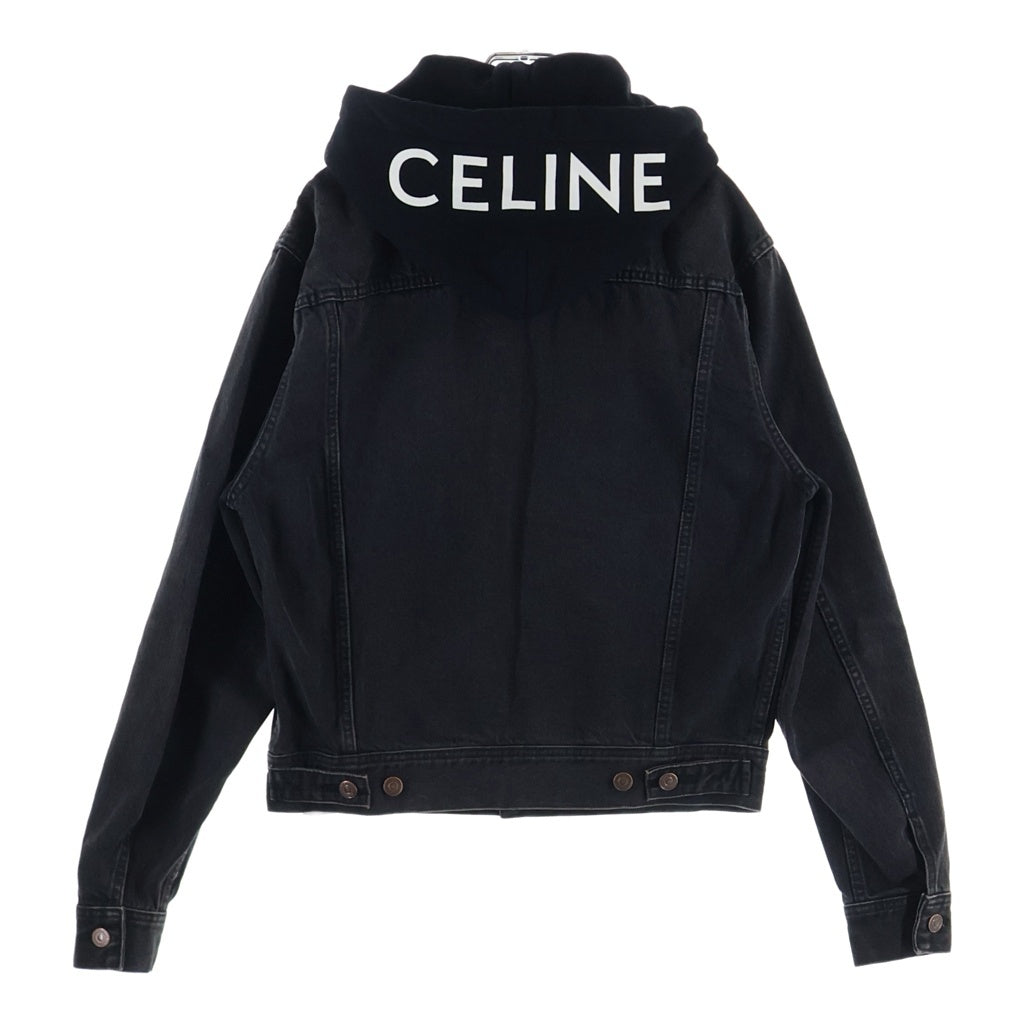 CELINE(セリーヌ) HOODEDLOOSE TRUCKER JACKET 2Q472947F.38VB フード付き ルーズフィット トラッカーデニムジャケット ブラック