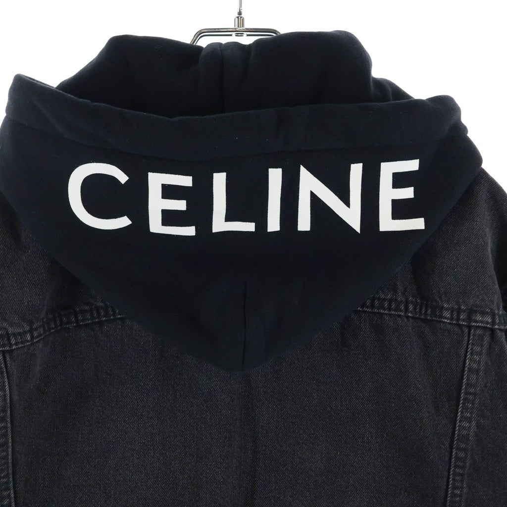 CELINE(セリーヌ) HOODEDLOOSE TRUCKER JACKET 2Q472947F.38VB フード付き ルーズフィット トラッカーデニムジャケット ブラック