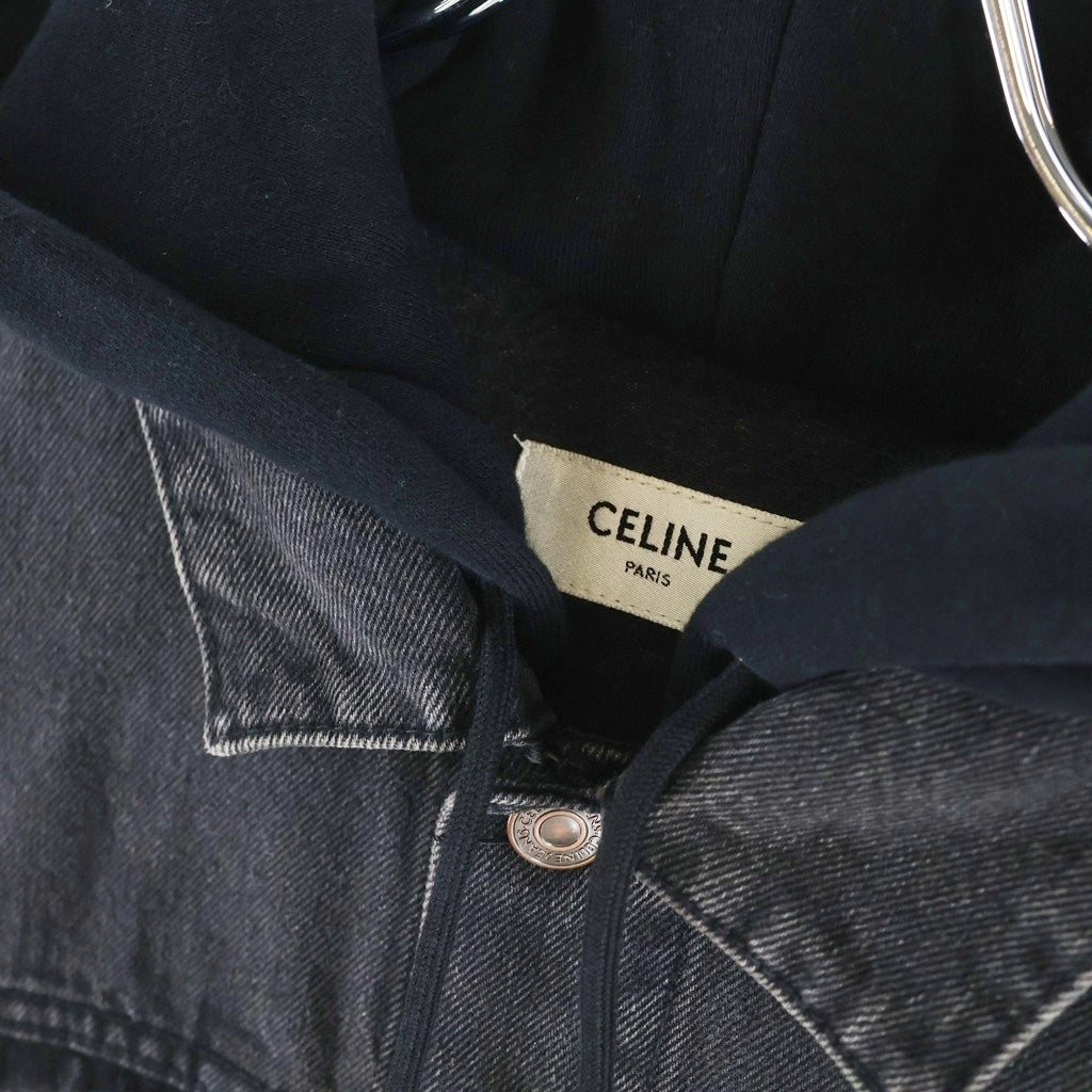 CELINE(セリーヌ) HOODEDLOOSE TRUCKER JACKET 2Q472947F.38VB フード付き ルーズフィット トラッカーデニムジャケット ブラック