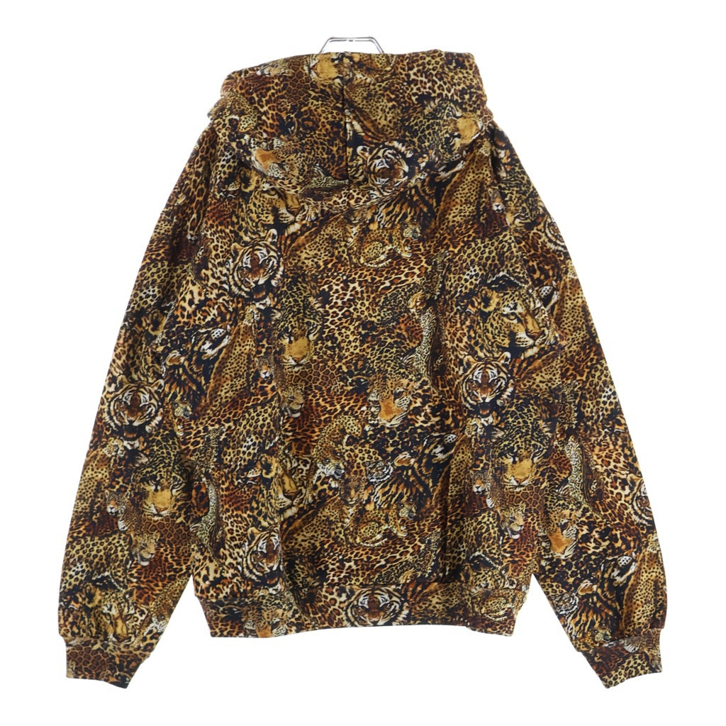 CELINE(セリーヌ) LEOPARD PULLOVER HOODIE 2Y965437S レオパード総柄 プルオーバーパーカー フーディー ブラウン