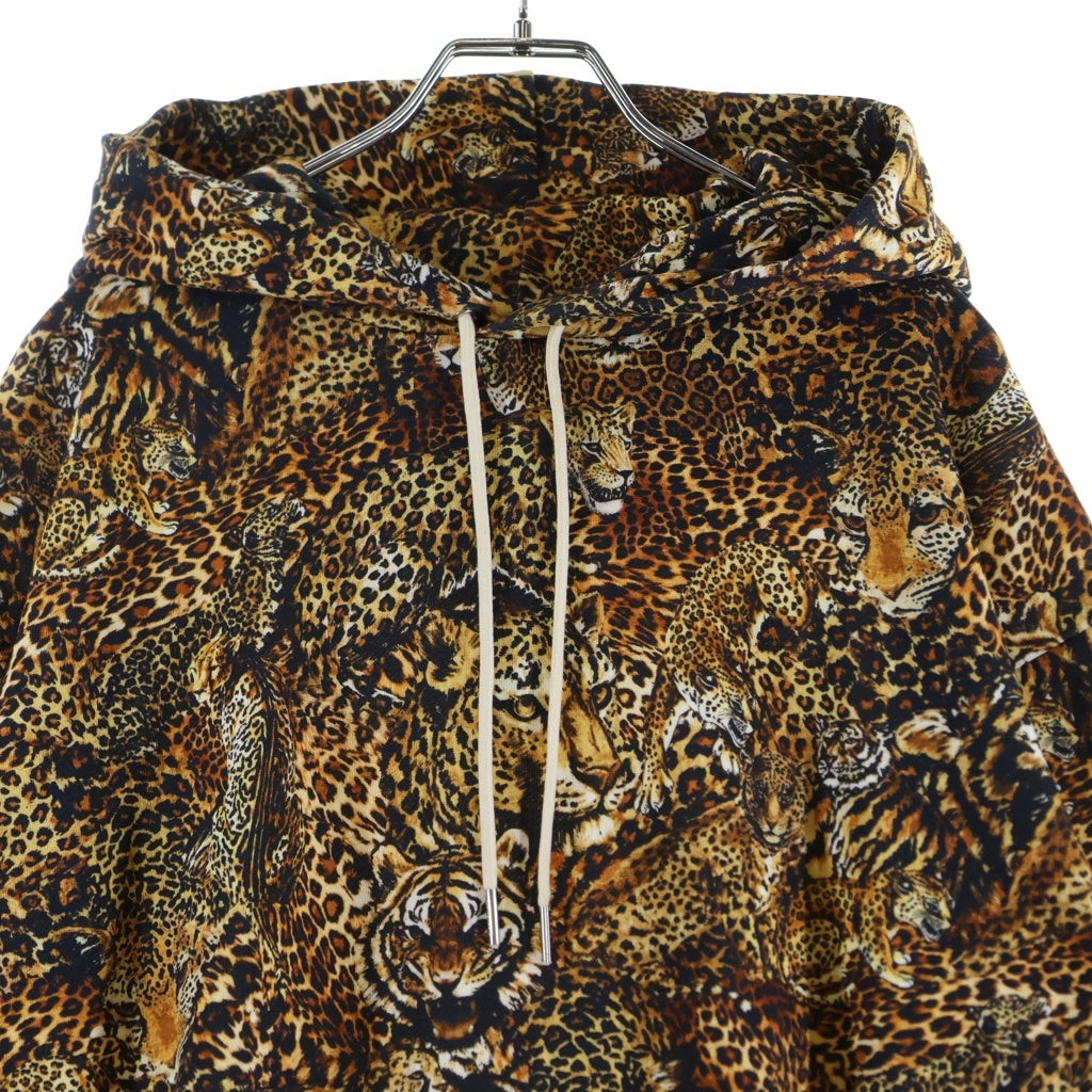 CELINE(セリーヌ) LEOPARD PULLOVER HOODIE 2Y965437S レオパード総柄 プルオーバーパーカー フーディー ブラウン