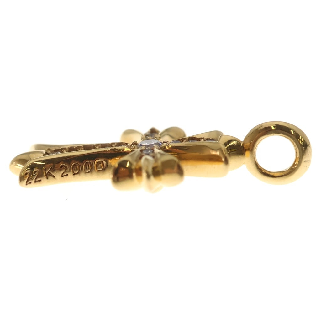 CHROME HEARTS(クロムハーツ) 22K TNY CRSF P/DIA タイニーファットクロス PAVEダイヤ ペンダントトップ ゴールドBCA033