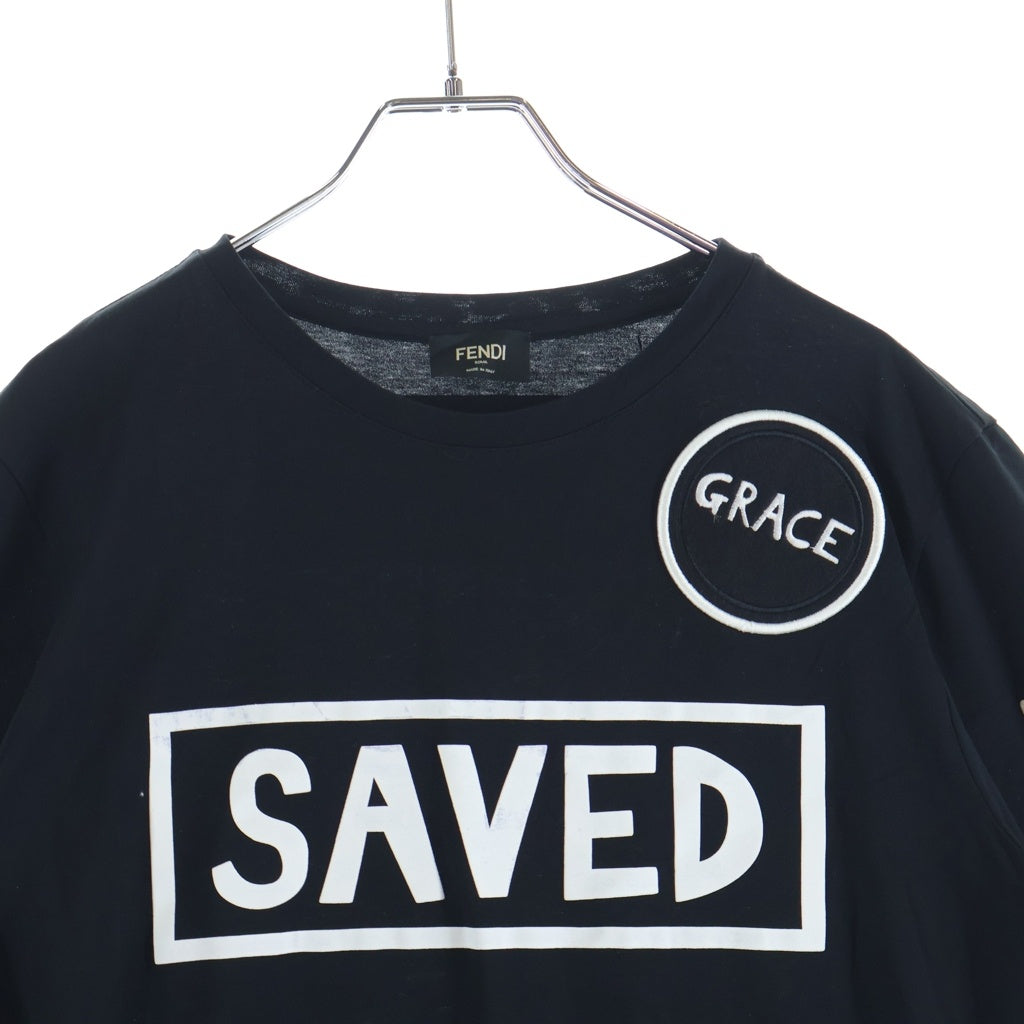 FENDI(フェンディ) 18SS ×SOL ソル 半袖Tシャツ カットソー ブラック FY0626 A0WC