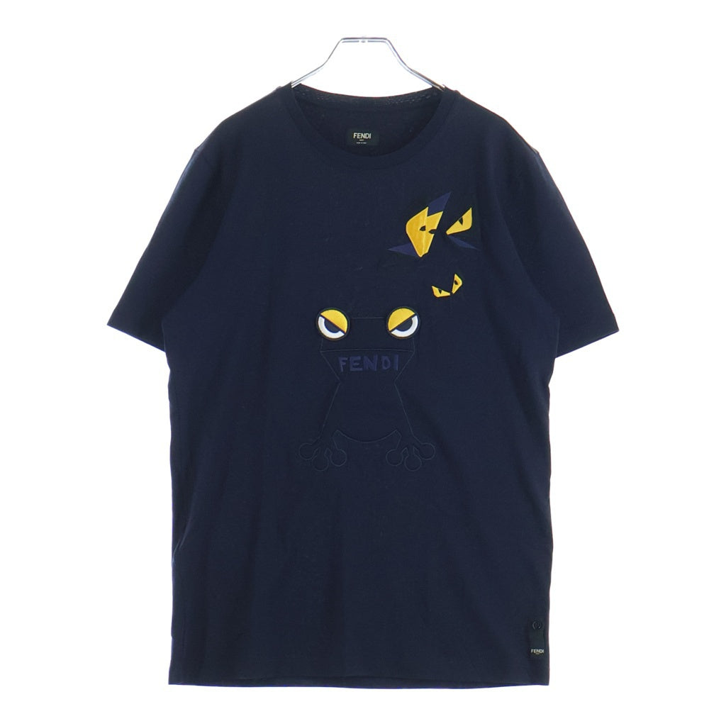 FENDI(フェンディ) Monster Frog モンスター フロッグ 半袖Tシャツ カットソー ネイビー FY0828 1Y4