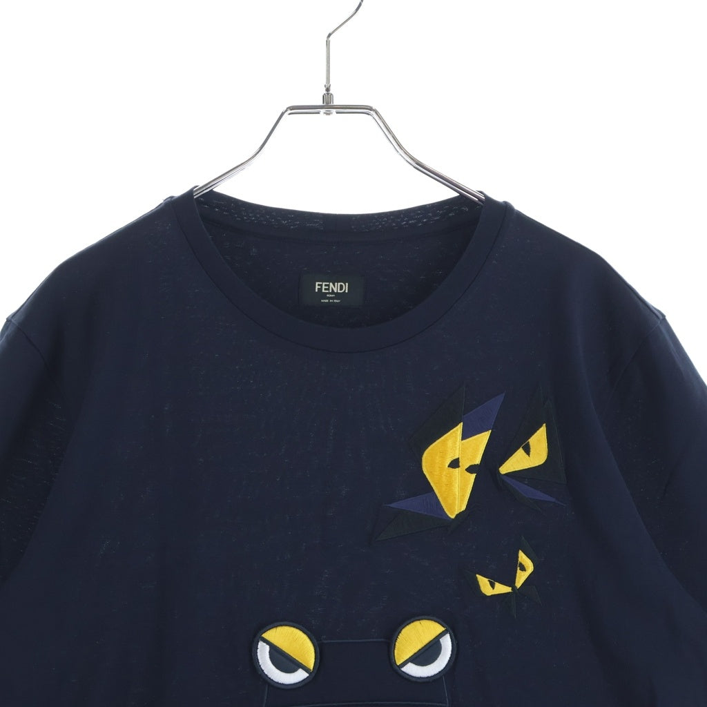 FENDI(フェンディ) Monster Frog モンスター フロッグ 半袖Tシャツ カットソー ネイビー FY0828 1Y4