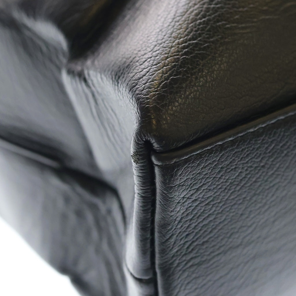 BALENCIAGA(バレンシアガ) North South Leather Shopping Tote Bag Medium ノースサウス レザーショッピングバッグ ミディアム ロゴプリントレザートートバッグ 482545 ブラック