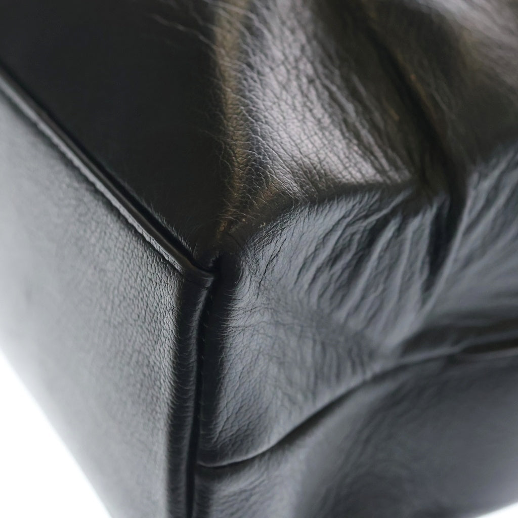 BALENCIAGA(バレンシアガ) North South Leather Shopping Tote Bag Medium ノースサウス レザーショッピングバッグ ミディアム ロゴプリントレザートートバッグ 482545 ブラック