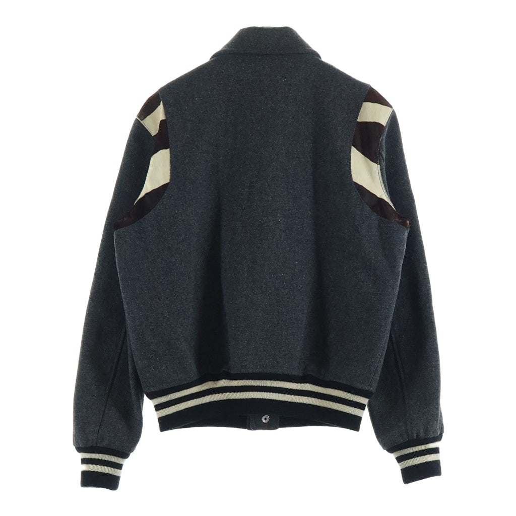 SAINT LAURENT PARIS(サンローランパリ) 14AW Calf Hair Switching Teddy Jacket By Hedi Slimane エディ期 ハラコ切替テディジャケット ボタンダウンブルゾン 361790 Y968F グレー
